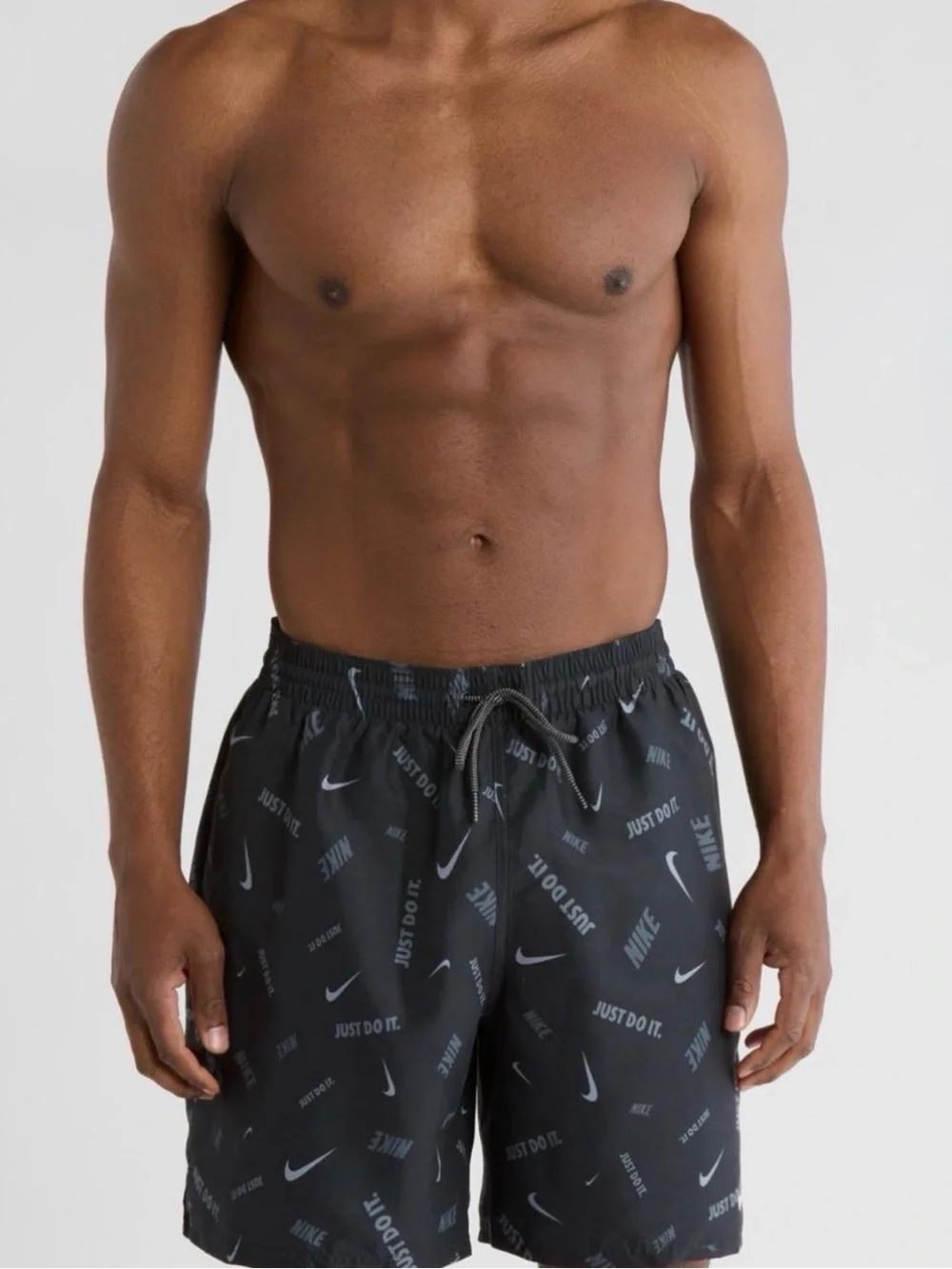 Nike Black All-Over Logo Swim Trunks
